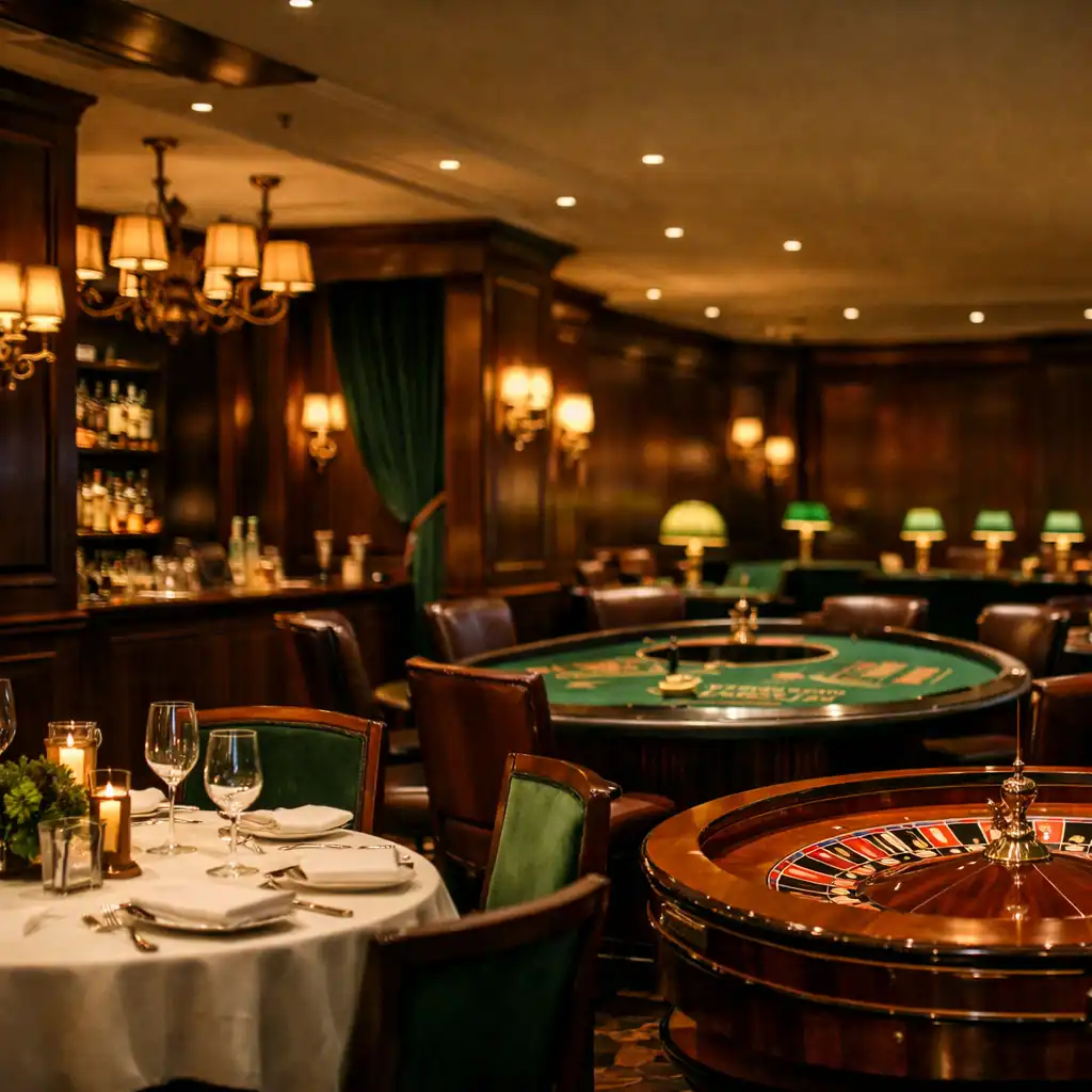 Elegancka sala Ruletka & Blackjack Room z dwoma stołami do gry